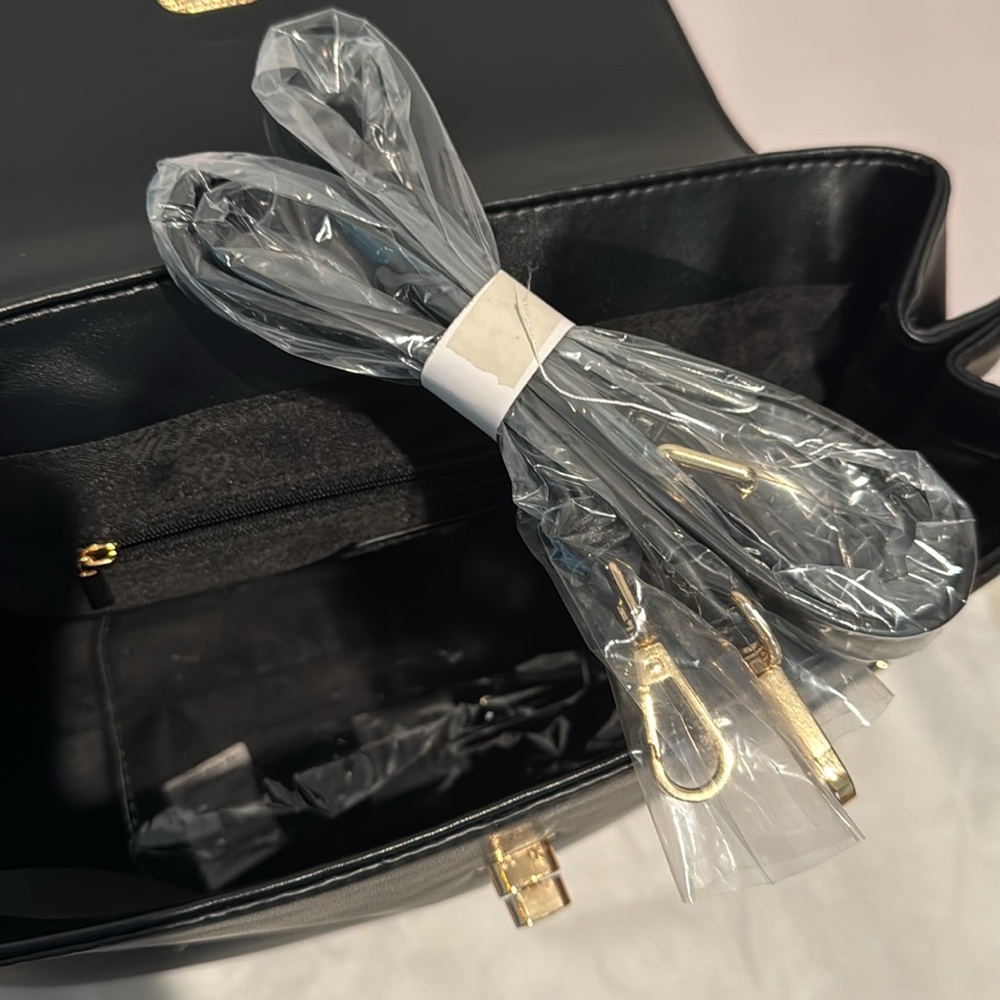 Cavalli Class Large Black Leather Handbag - Picture 7 of 8